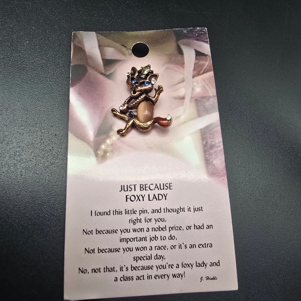 Foxy Lady Tack Pin Lapel Pin Jelly Belly Vintage 1990's Friends Gift Galentine's